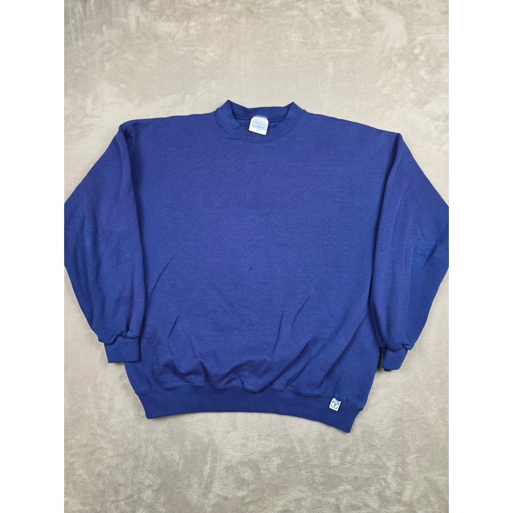 Vintage Discus Athletic Sweatshirt Mens Large Blue Blank Crewneck USA Made 90s